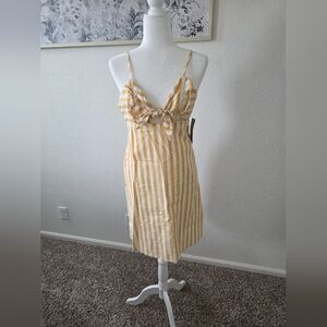 CAD Yellow Striped Tie-Front Sundress
